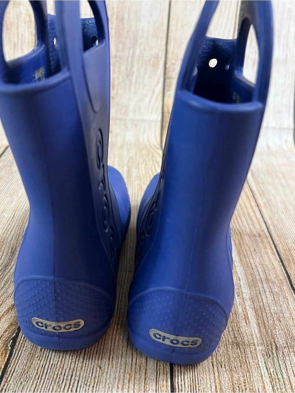 Crocs Handle It Toddler Kids Rain Boots Blue Waterproof Pull On Shoes Size C13